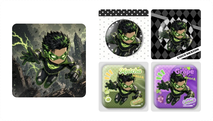 Badge templates after cutout